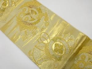 アンティーク　鶴に鼓・草花模様織り出し袋帯（材料）